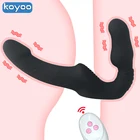 Фаллоимитатор на ремешке для женщин, трусики, беспроводной пульт дистанционного управления, секс-игрушки для двух страпонов, вибратор для женщин, секс-игрушки с двойным проникновением 18