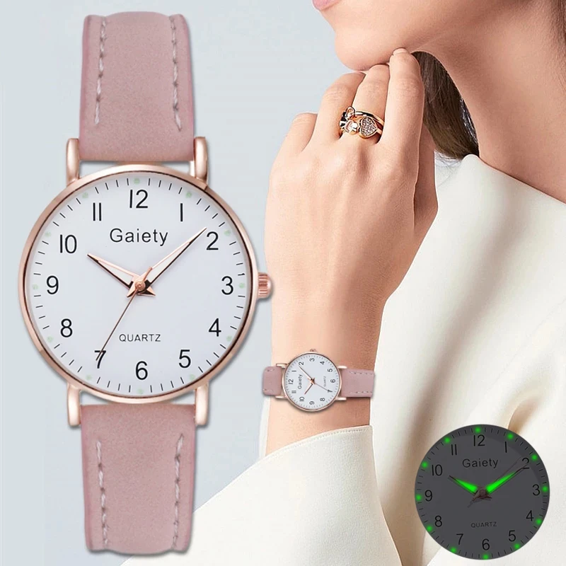 

Fashion Luminous Watch For Women Casual Simple Leather Ladies Watch Small Dial Quartz Dress Bracelet Wristwatches Reloj Mujer