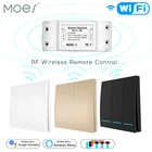 Беспроводной пульт дистанционного управления RF433Mhz Wifi Smart Switch, передатчик настенной панели, приложение Smart LifeTuya, работает с Alexa Google Home.