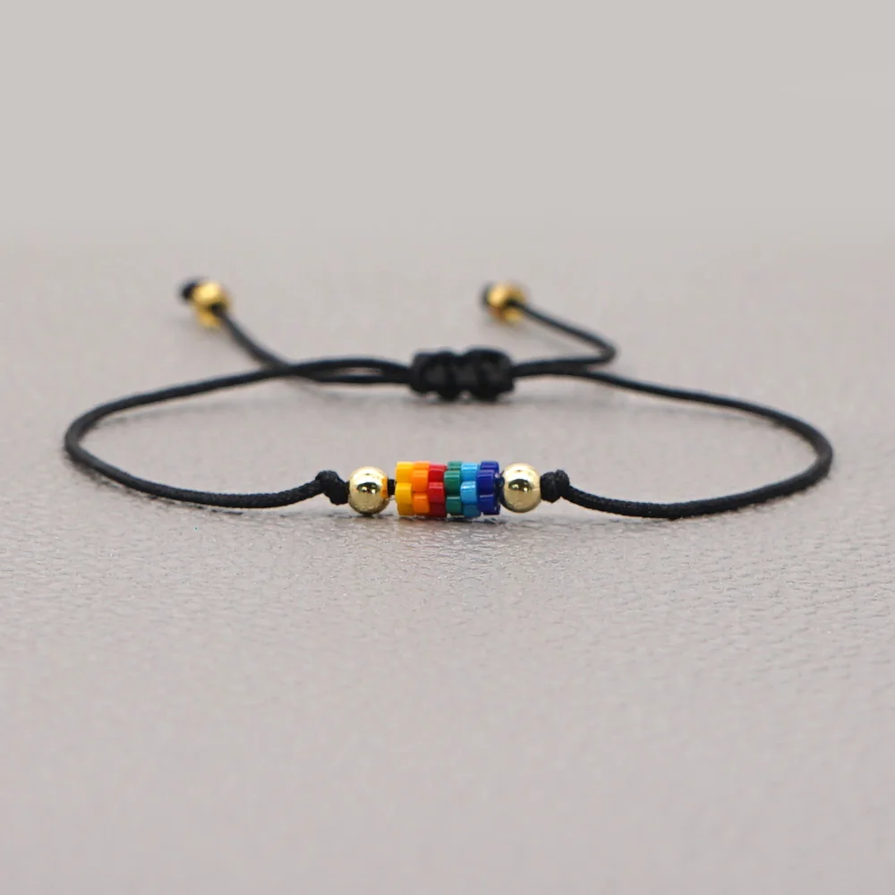 

Go2Boho Rainbow Miyuki Bracelet for Girl Handmade Adjustable Simple Bracelets Women Jewelry 2020 Fashion Pulseras Accessories