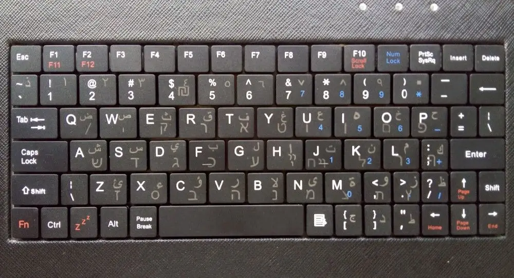 Hebrew keyboard Черный Универсальный складной PU кожаный чехол для игровой клавиатуры для планшета 7 8 дюймов Английский Испанский Французский иврит Арабский Русский - Цвет: Hebrew keyboard