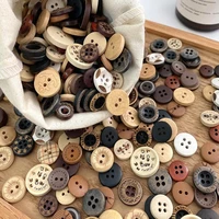 hl mixed styles random 200pcs 10mm 20mm 2 holes 4 holes wooden buttons diy crafts apparel sewing accessories