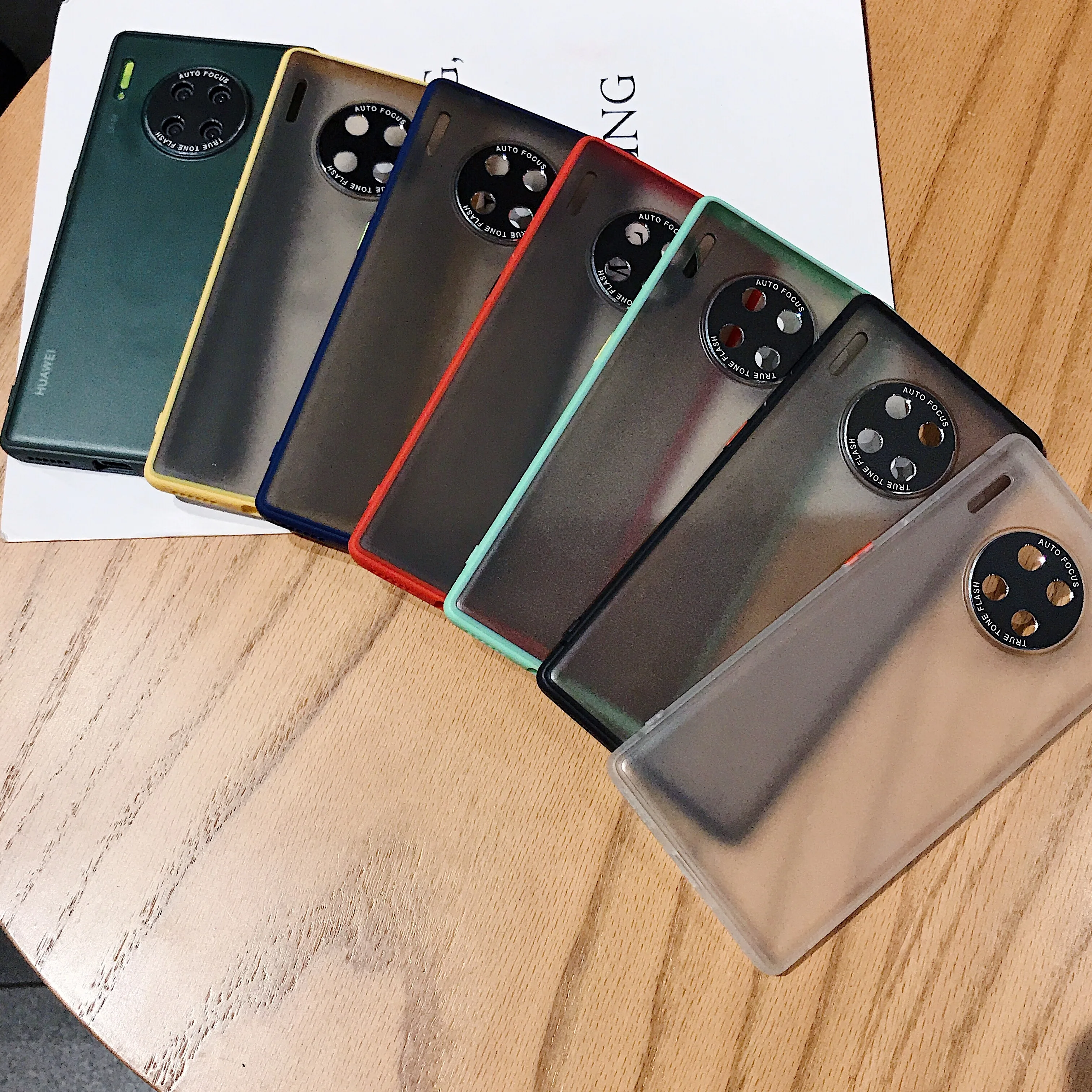 Для huawei mate 30 20 Pro чехол противоударный контрастная цветная рамка матовый