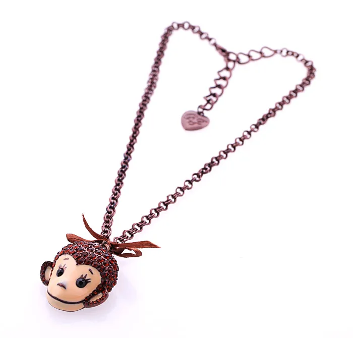 New Fashion Jewelry Red Crystal Monkey Winter Long Necklace For Women Girls Boys Gifts Retro Cute | Украшения и аксессуары