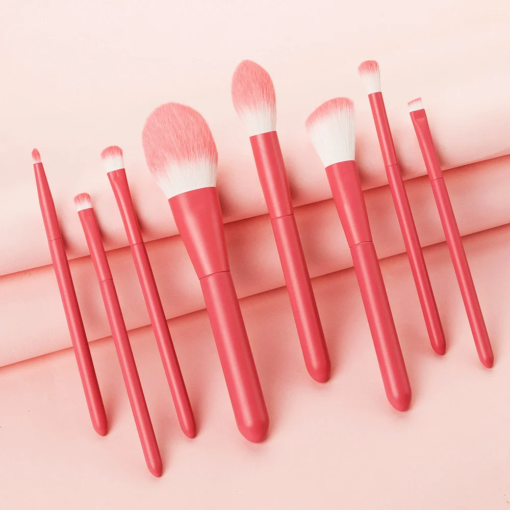 

8PCS Colorful Makeup Brushes Kit Base Foundation Concealer Eye Shadow Theatrical For Face Female Soft Fur Beauty Makeup Tools
