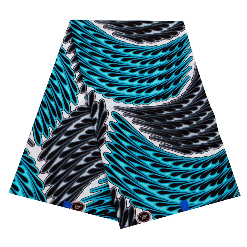 

100% Cotton Black & Blue Print Wax Fabric 2020 New Fashion African Wax 6Yard\lot