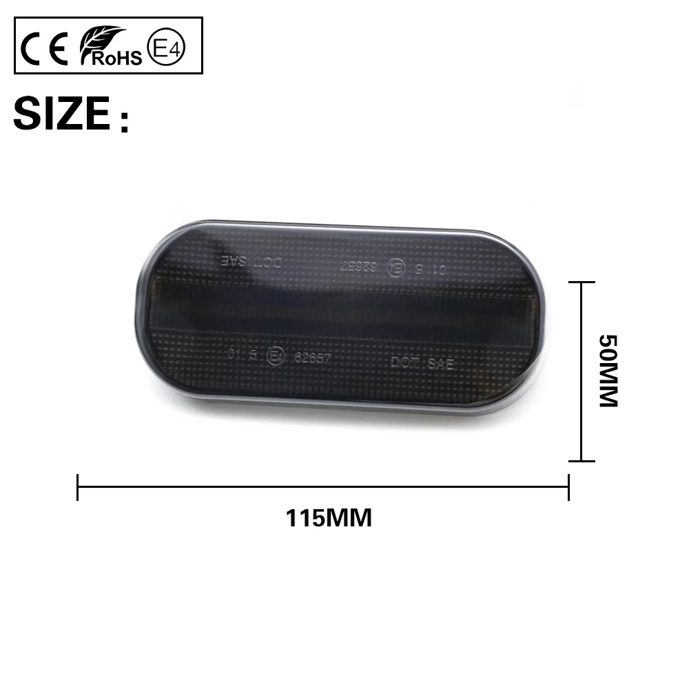 2 шт. дымчатые линзы светодиодный боковой габаритный фонарь светильник янтарного