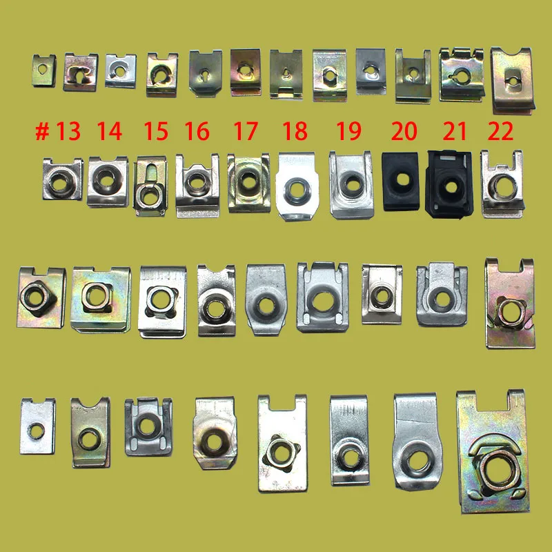 20 шт. M6 металлические крепежные зажимы Пружинные гайки u гайка SUV мотоциклетные