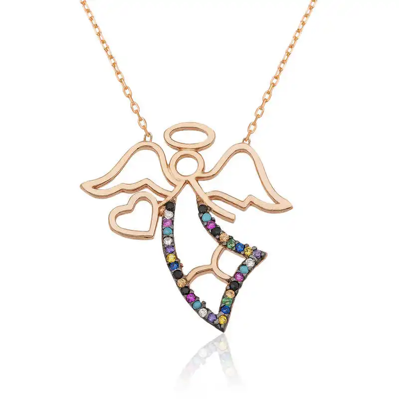 

Sterling silver Heart Angel Lady Necklace