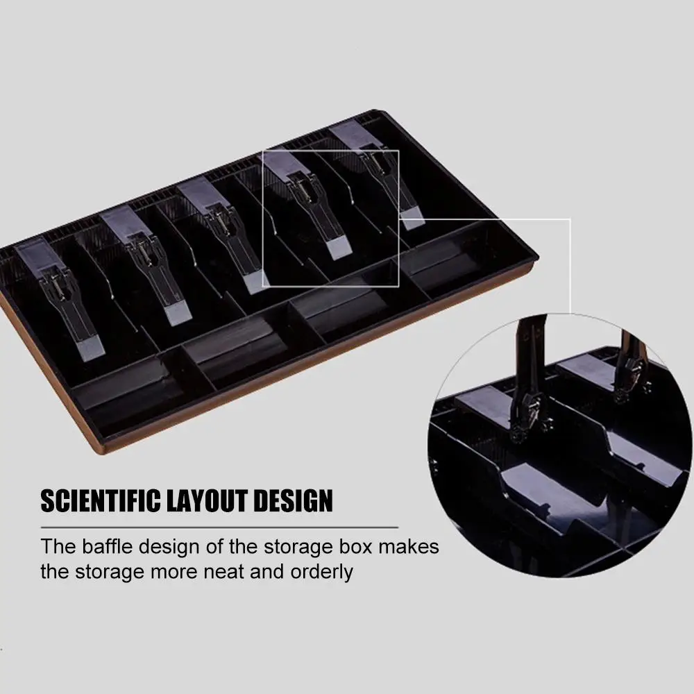 5 Grids 4 Coins Store Cash Drawer Fashionable Stylish Cashier Storage Box Register Money Tray Garage Sales Shop |