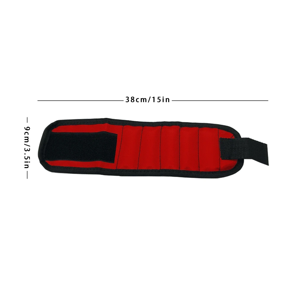

Adjustable Magnetic Wristband Hand Wraps DIY Electrician Tool 3 Rows 6 Magnets With Strong Magnets For Home Repair Magnetic Band