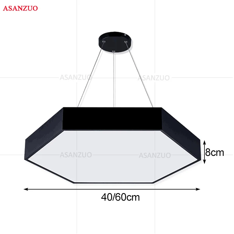 

Modern Office Metal Hexagon Led Pendant Light Minimalism Acrylic Pendant Fixtures Luminaria Lampares Led Hanging Light