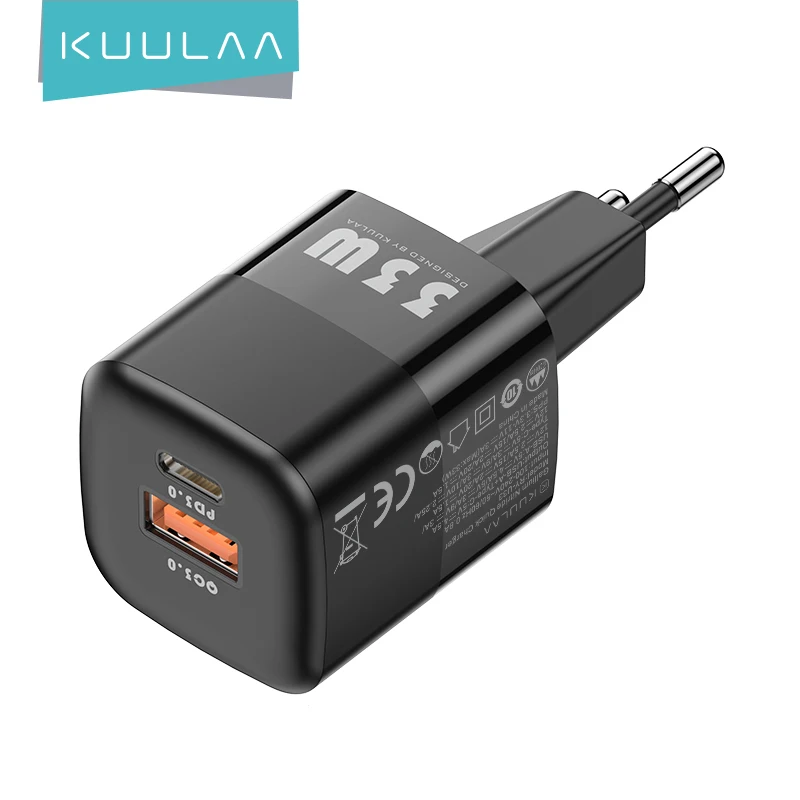 

KUULAA USB C Charger 33W GaN Type C PD Fast Charging For iPhone 13 12 11 Max Pro XS 8 Plus For iPad Air 4 iPad 2021 Mini