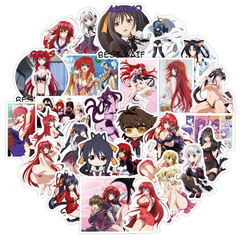 Наклейки DXD в стиле аниме Demon High School 50/100 шт. хентай сексуальные девушки мотоцикл