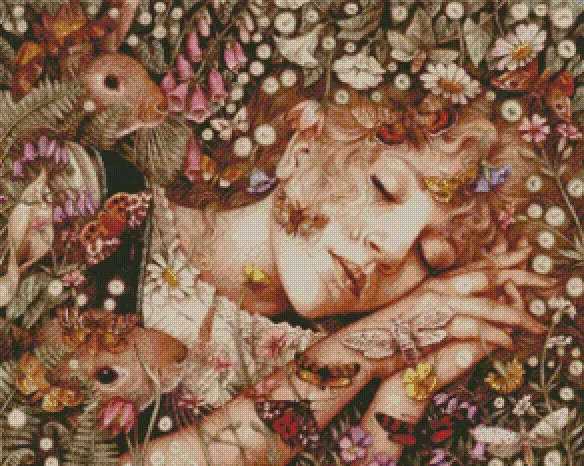 

new Embroidery Counted Cross Stitch Kits Needlework - Crafts 14 ct DMC DIY Arts Handmade Decor -Sleeping girl