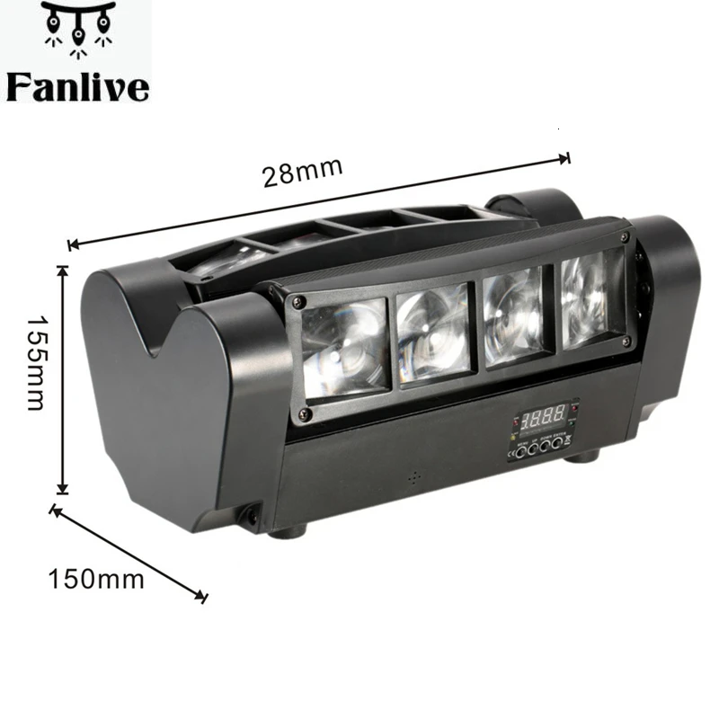 Светодиодный светильник с подвижной головкой мини-паук дискотека 8x3 W RGBW 4 цвета