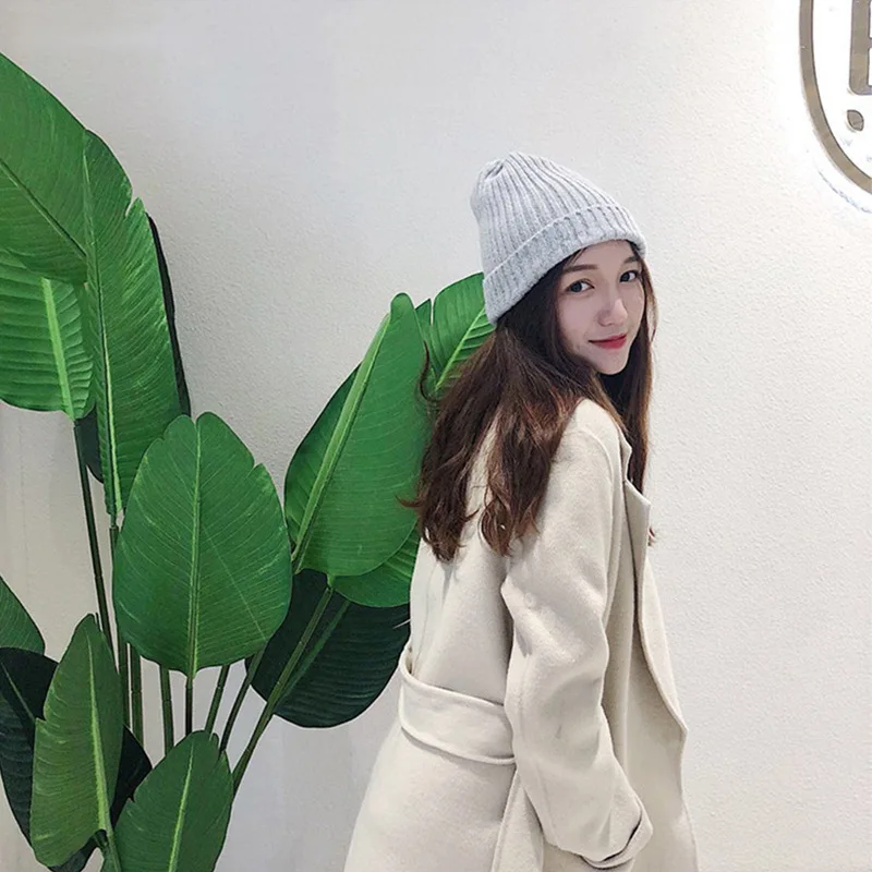 

Womens Beanie Hat Autumn Women Wool Knit Beanie Hat Cuff Beanie Watch Cap for Girls Spring Skull Hats for Female
