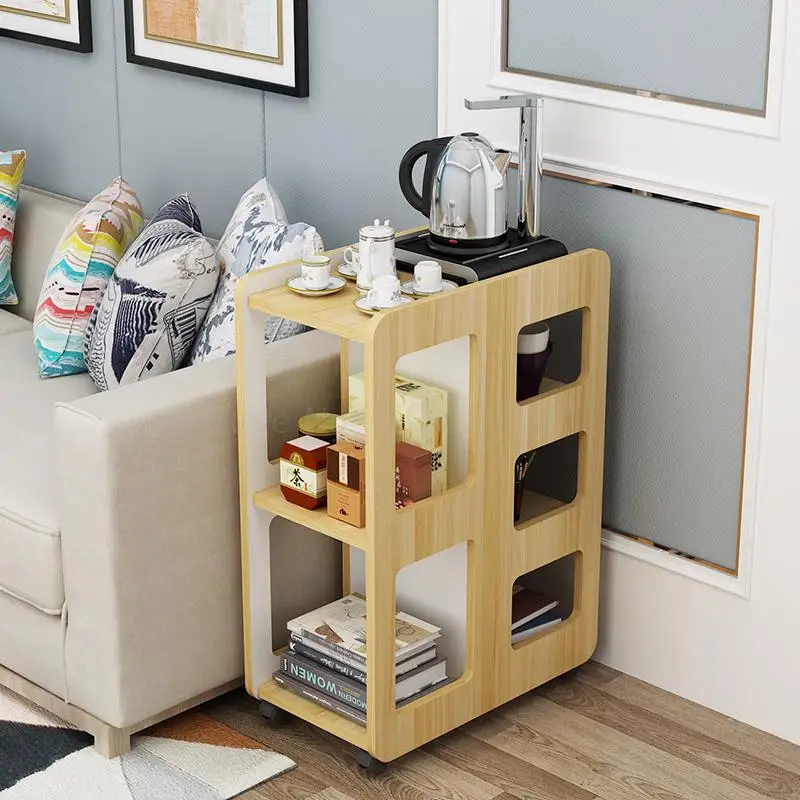 Круглый журнальный столик простой однотонный деревянный диван для маленькой