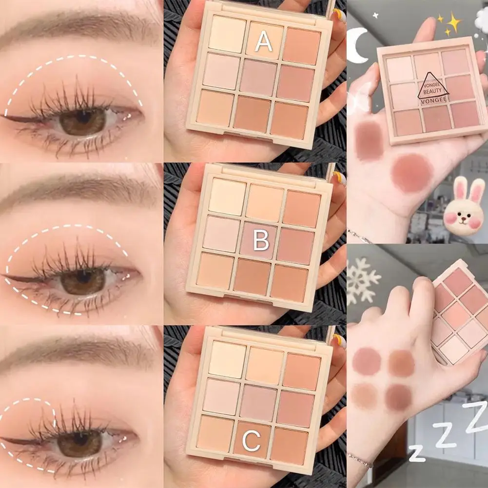 

9 Colors Eyeshadow Palette Cool Toned Black Smokey Eye Eyeshadow Makeup Palett Glitter Shadow Palette Eye Supply Matte Pigm J7R7