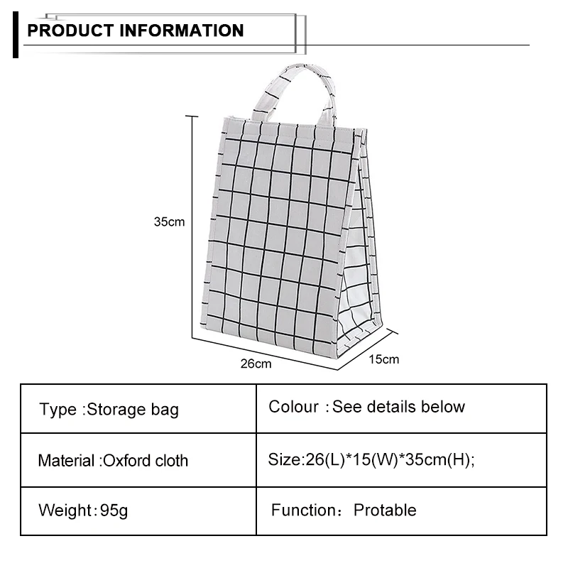 Новая модная Портативная сумка для обеда коробка хранения изолированная