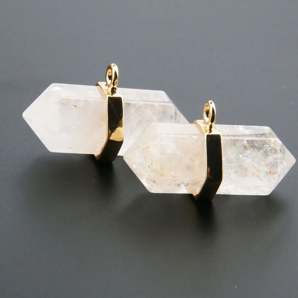 

Natural Stone Crystal Pendant Water Crystal pillar Shape Pendants for Jewelry Making DIY elegant Necklace Accessories 35*20*12mm