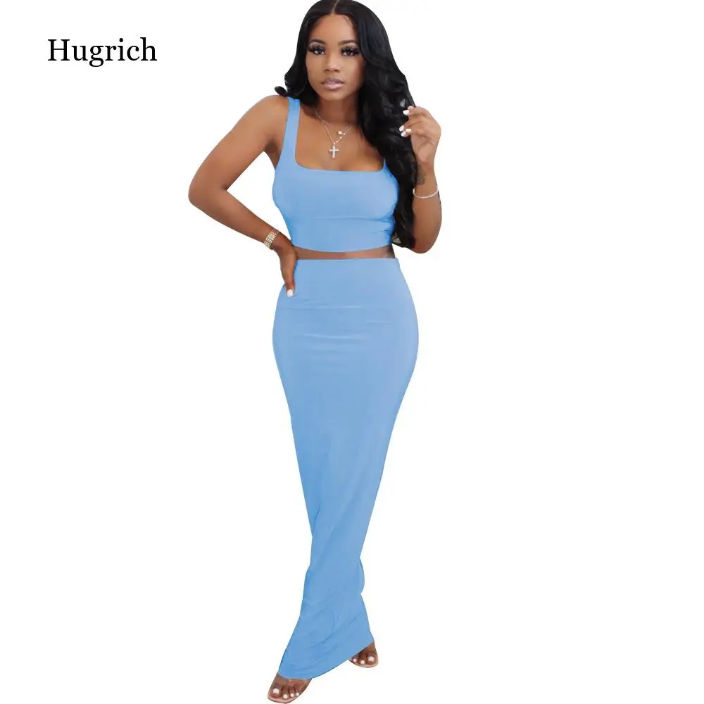 

European and American sexy women's short-sleeved solid color vest long dress Slim home ladies casual suit