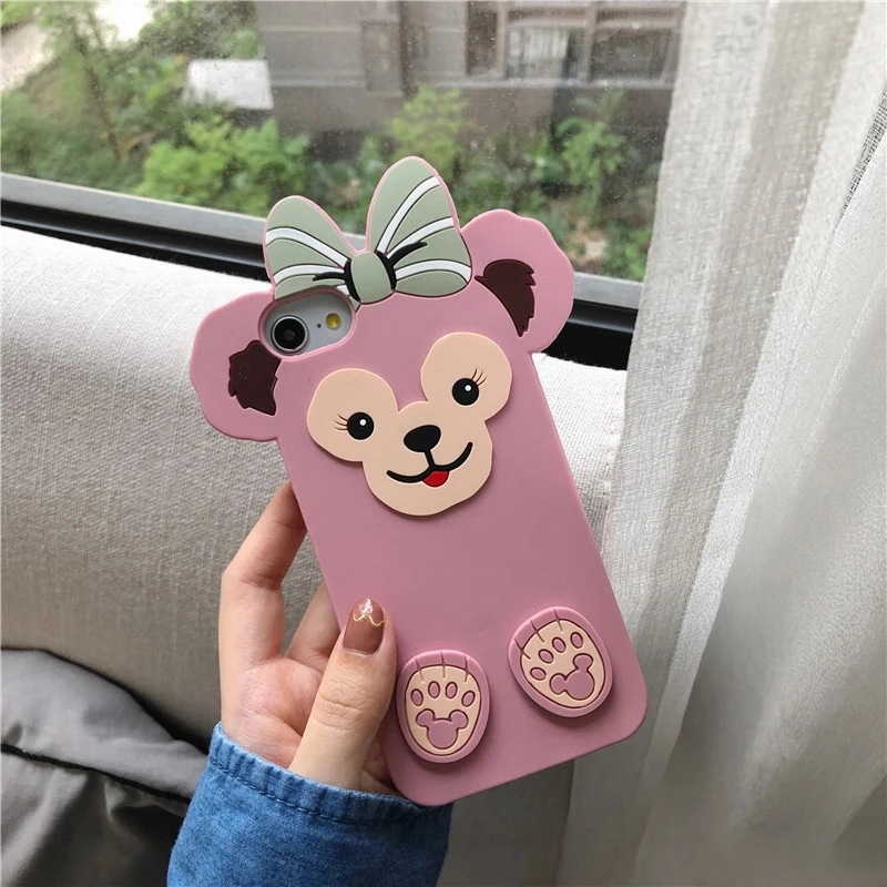 Милый силиконовый чехол для iPhone 5, 5S, 6, 6s Plus, 7, 8, X, XR, XS, 11 Pro Max, SE, чехол, панда, медведь, кошка, утка, свинья, милый чехол для телефона - Цвет: Pink Monkey