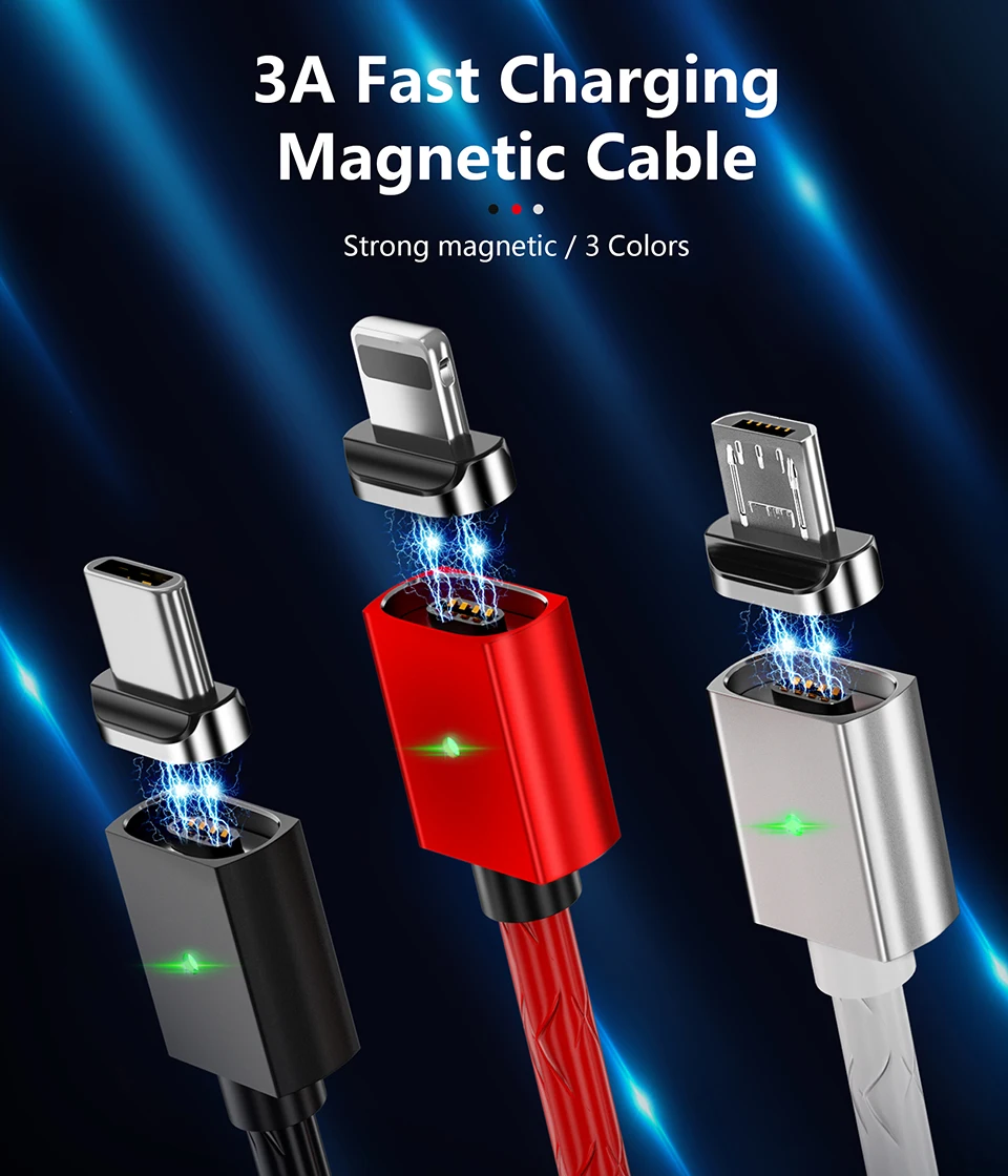Магнитный кабель MANTIS для Apple iPhone 3A, магнитный кабель usb type C для зарядки Micro USB телефона, зарядное устройство для передачи данных, шнур для быстрой передачи данных на базе Android