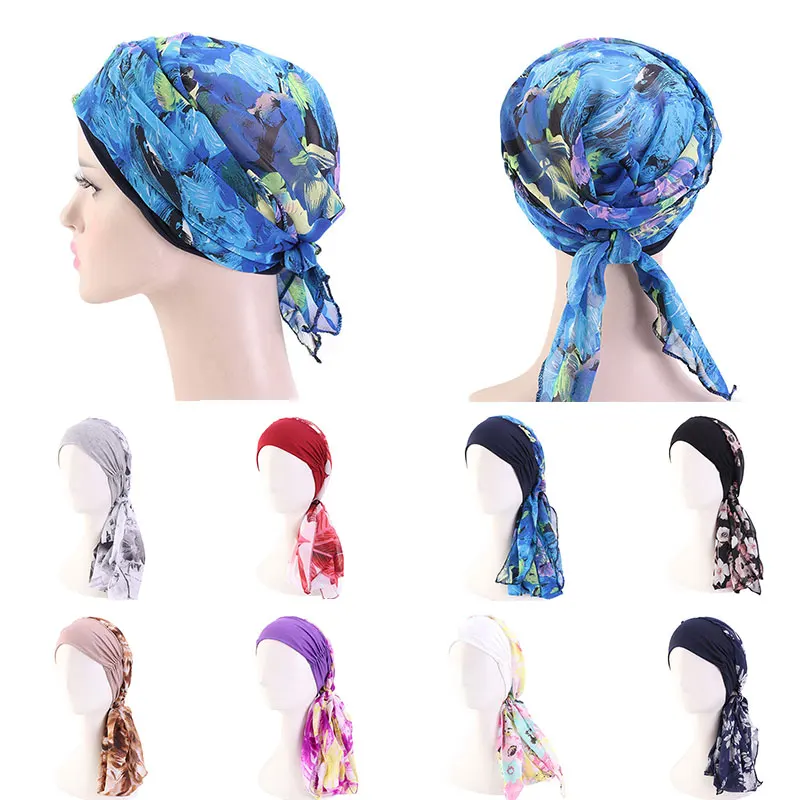 Женский хиджаб шарф эластичный широкий край тюрбан шляпа мусульманская
