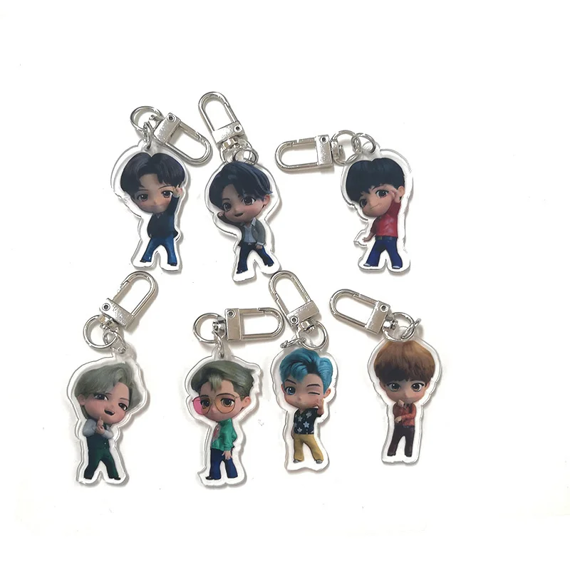 

2021 Korean Kpop Bangtan Boys Anime Keychain Backpack Key Chain Women Trinket