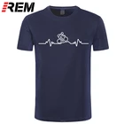 Футболка REM Mountain Biker Heartbeat Pulse Cyclinger, модные Забавные футболки с короткими рукавами из 100% хлопка для дня рождения