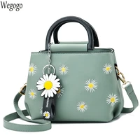 2021 summer women bag leather handbag female shoulder bag tote flowers shell sac a main daisy pendant luxury designer ladies