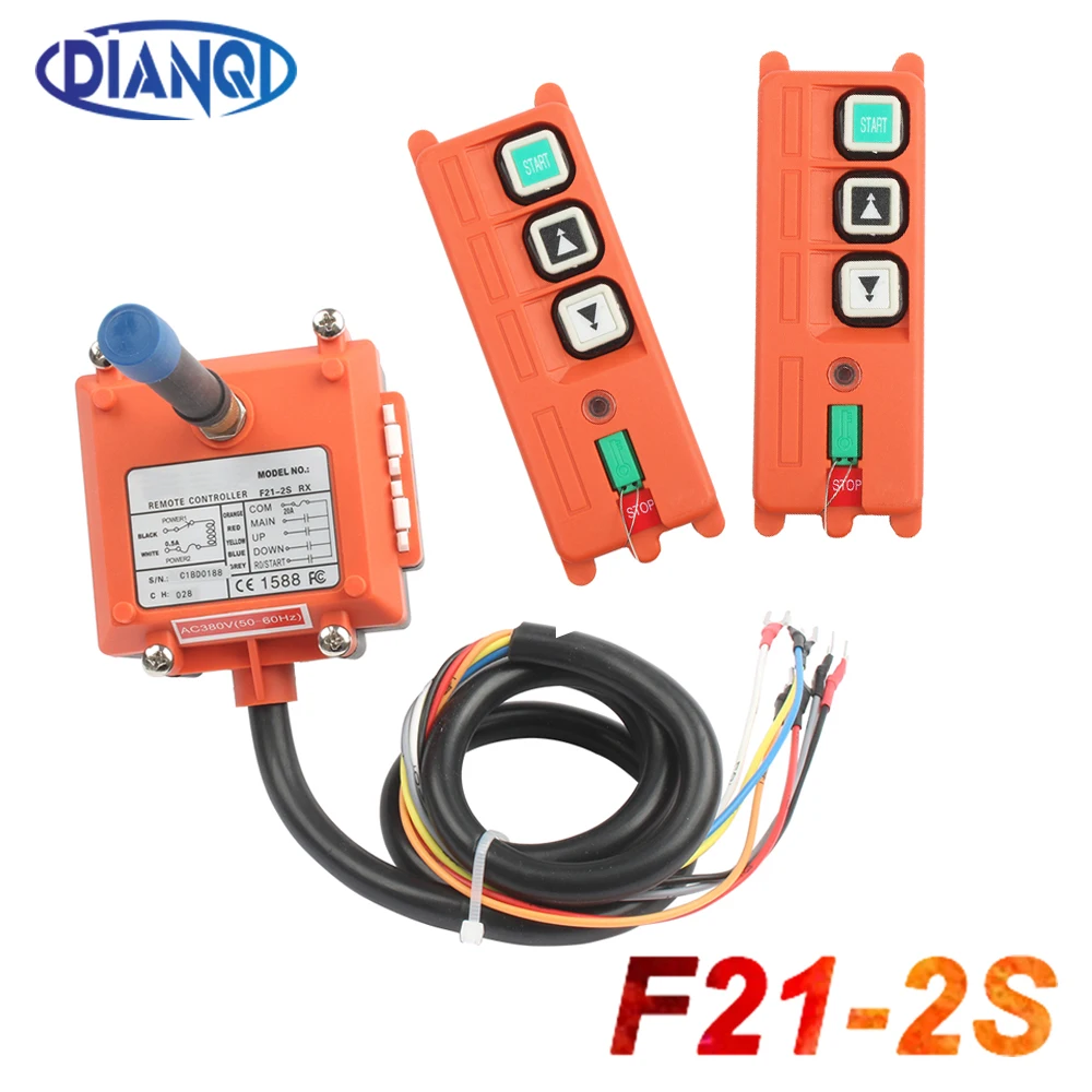 Industrial sem Fio Motor de Enrolamento Interruptor de Rádio Controlador Remoto Grua Elétrica Controle Sandblast Switches F21-2s