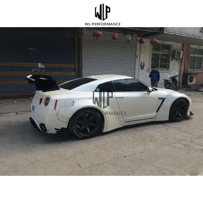 Широкий автомобильный комплект Gtr R35 Lb задний диффузор для переднего бампера и
