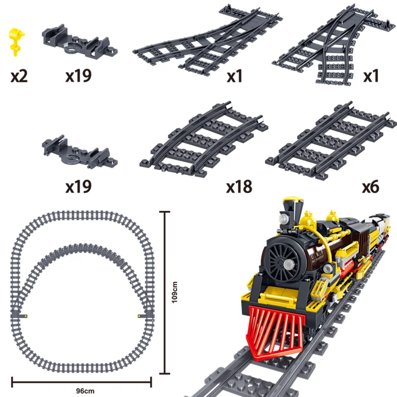Новый город Legoed Железнодорожный транспорт железная дорога строительные блоки