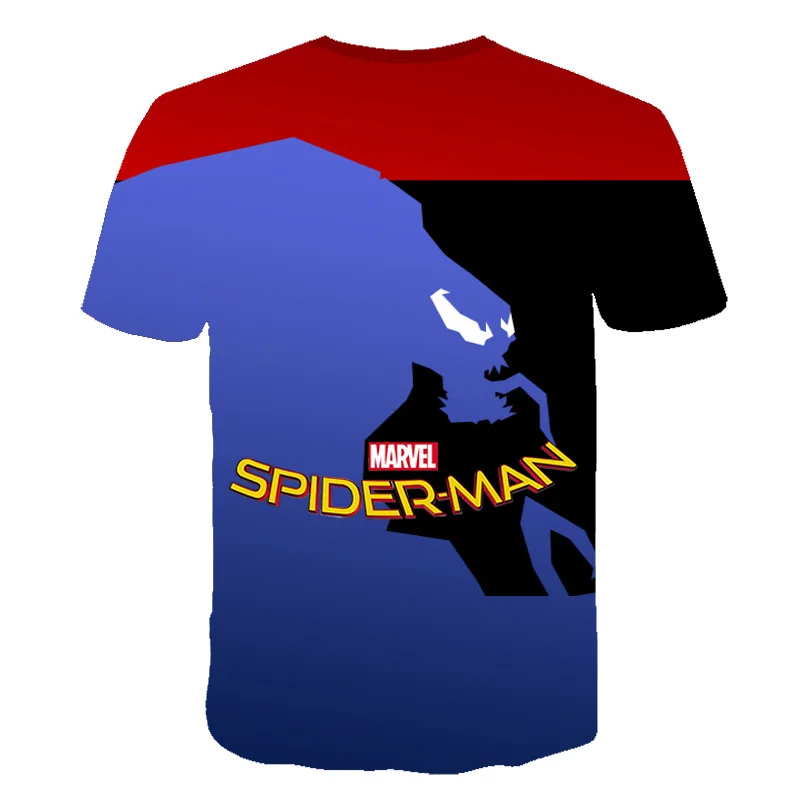 Детская крутая футболка с короткими рукавами 3D-принтом Человек-паук для