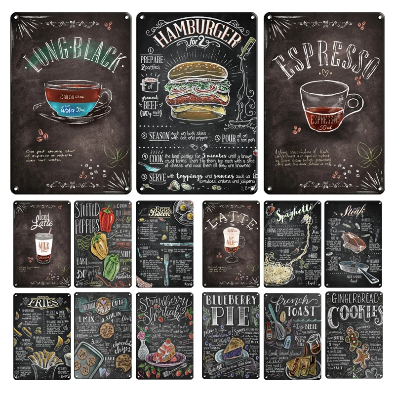 Коктейльный металлический постер жестяная вывеска винтажная кухонная тарелка