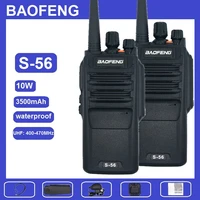 2pcs baofeng s 56 waterproof walkie talkie 10w ham cb radio station uhf 400 470mhz radio hf transceiver uv 9r plus