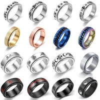 shouman 268 mm men swivel ring decompression accessories classic stainless steel wedding ring casual sports jewelry wholesale