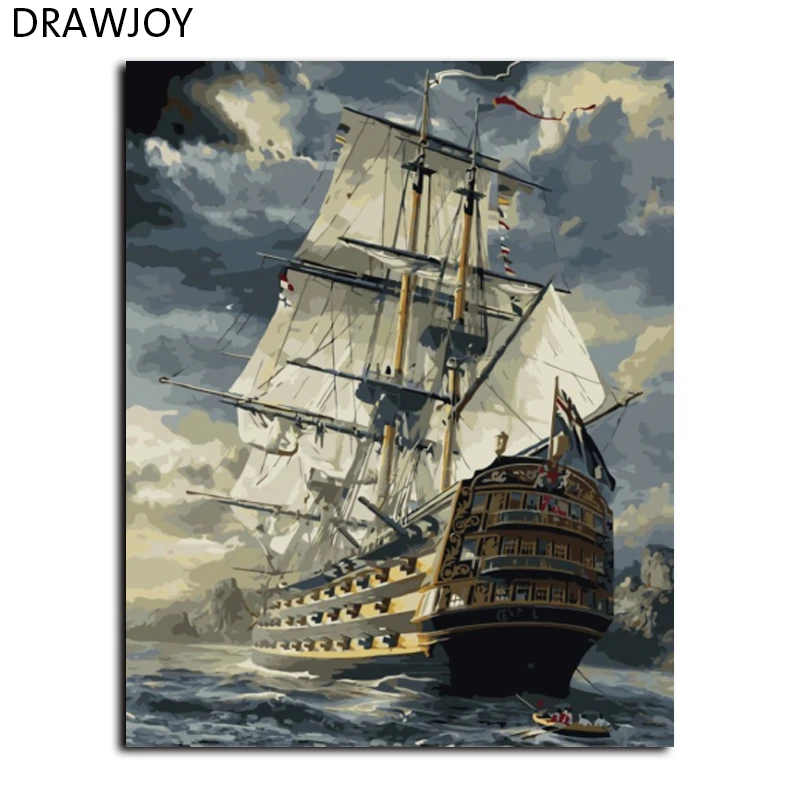 DRAWJOY картина в раме по номерам современный цветочный Декор для дома гостиной