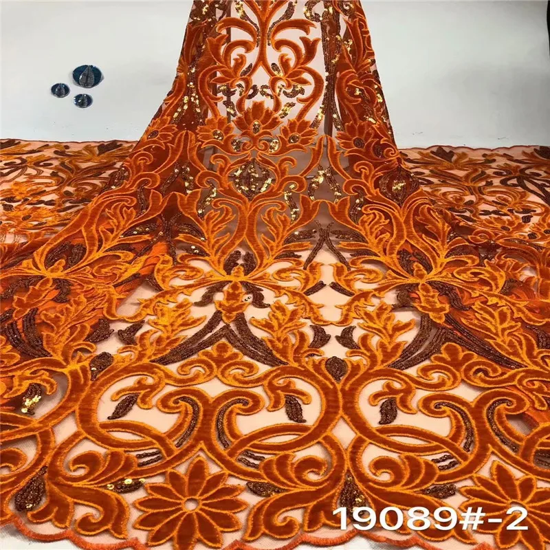 Французская бархатная розовая кружевная ткань Африканский вышитый тюль с