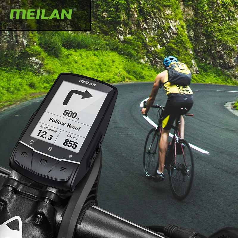 Велокомпьютер Meilan M1 GPS навигация спидометр BLE4.0 подключение к монитору частоты