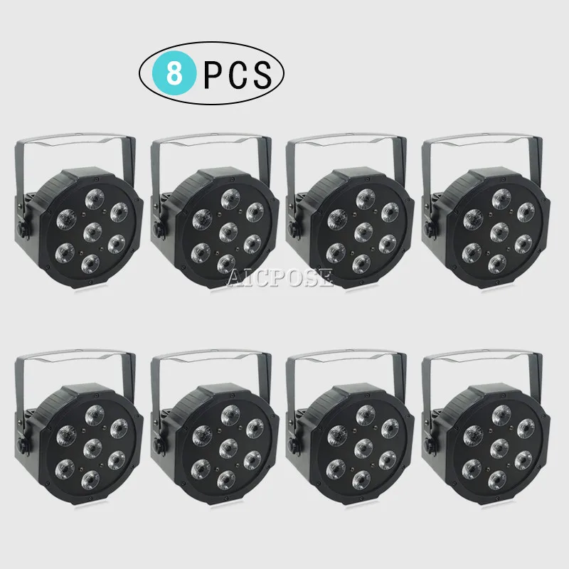 8 шт./лот 25 Угловые большие линзы 7x18 Вт led Par огни RGBWA UV 6in1 плоские par dmx512 дискотечные