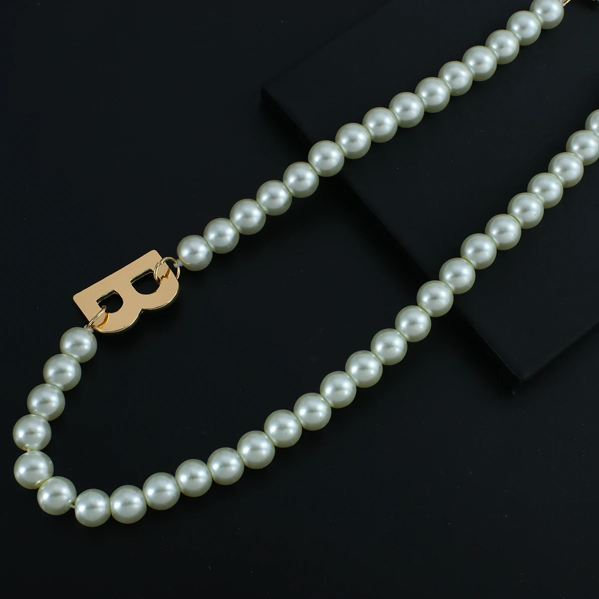 Женское ожерелье с подвеской в виде Буквы B жемчугом | Украшения и аксессуары
