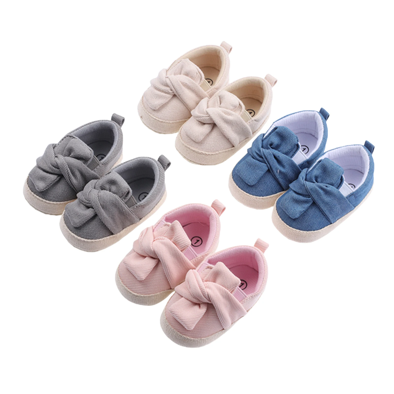 

Baby Girls Shoes Infant Sweet Style Solid Color Bow Decoration Soft Sole Shoes Toddlers Non-Slip Prewalker Breathable Cute