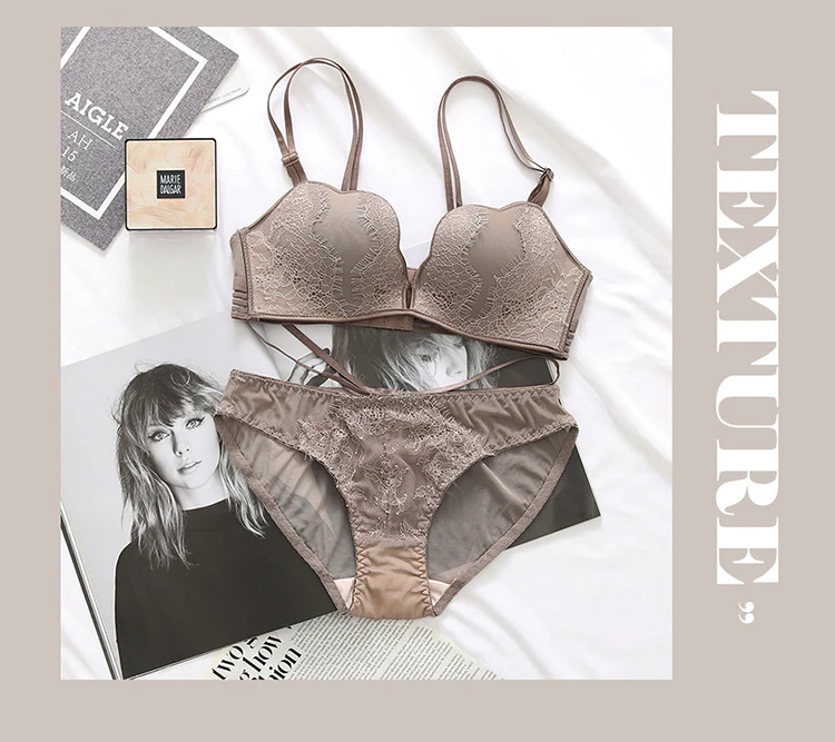 Roseheart, женский модный сексуальный комплект нижнего белья, кружевной бюстгальтер, хлопковые трусики, пуш-ап, беспроводной бюстгальтер, комплекты нижнего белья A B, роскошный соблазнительный