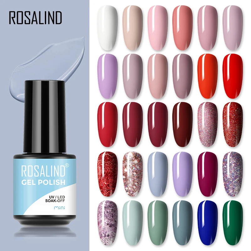 Гель-лак для ногтей ROSALIND 7 мл Полупостоянный отмачиваемый УФ-светодиодный