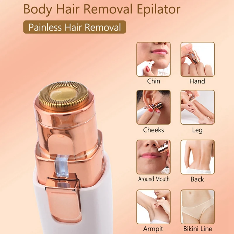 

2 in 1 Electric Eyebrow Trimmer Painless Eye Brow Epilator for Women Makeup Razors Portable Facial Hair Removal Shaver