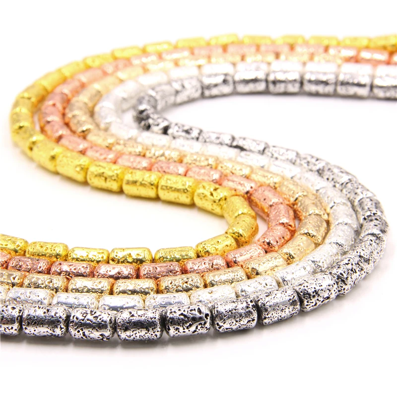 Натуральный диффузор бусины из камня прямая трубка ведерко черного золотого