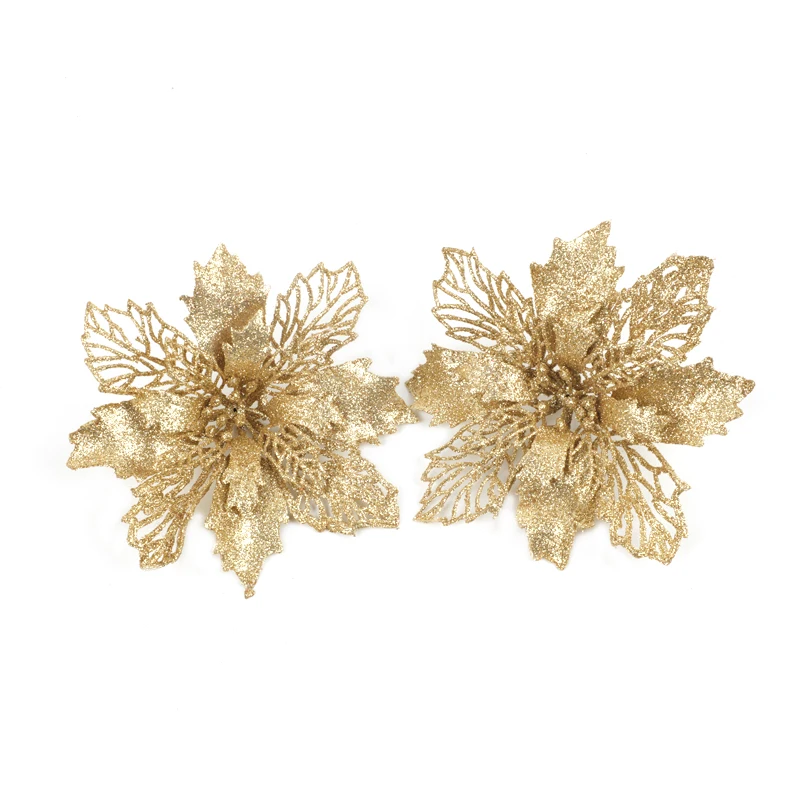 Искусственные Рождественские цветы поддельные украшения для рождественской